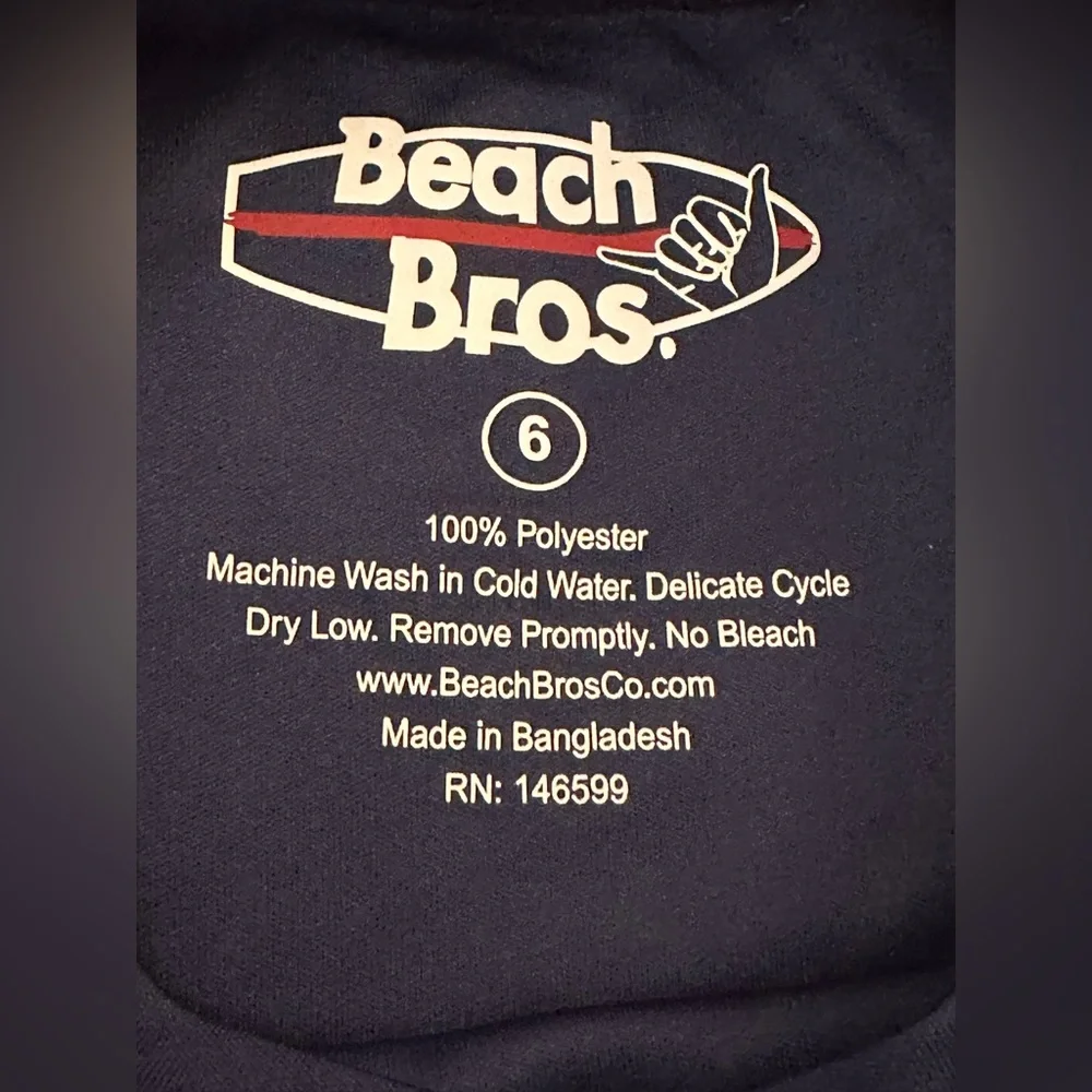 Beach Bros Boy’s Navy Blue Short Sleeve Rash Guard| size: 6 - Picture 5 of 5